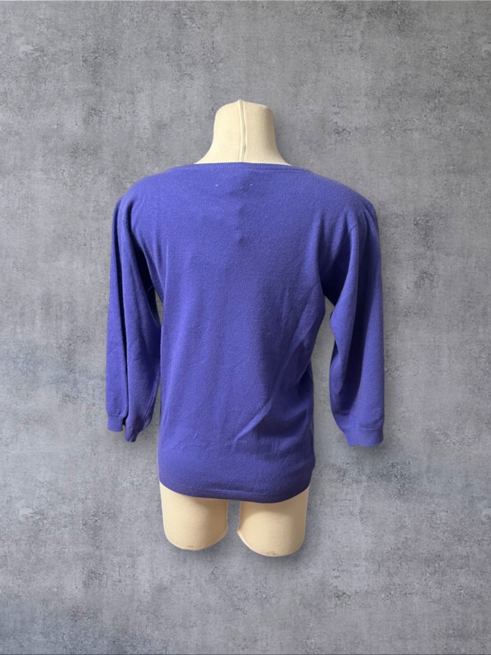 Vintage 60s 100% Cashmere by Pringle Made in Scotland Sz S Purple Sweater - Picture 6 of 7